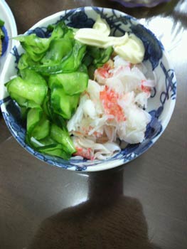 胡瓜と蟹サラダ